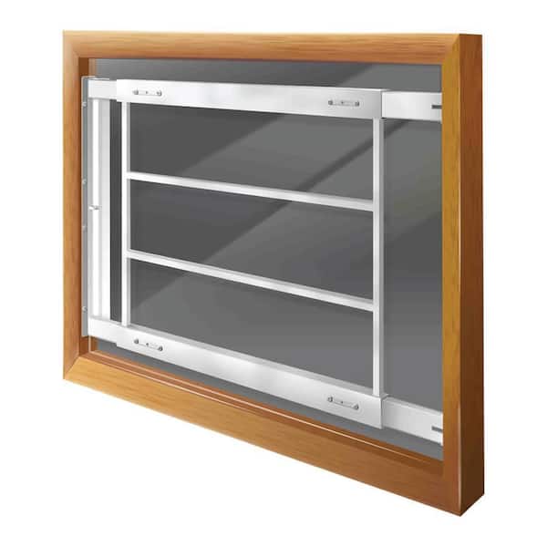 Swing-Away 21 in. to 28 in. Adjustable Width 4-Bar Window Guard, White