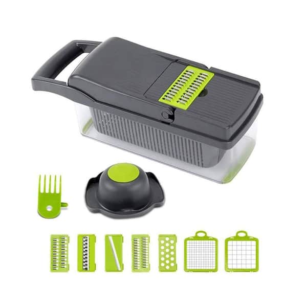 Stainless Steel Vegetable Chopper with 7-Blades, Multi-Functional Kitchen Gadget for Onion, Garlic, Fruits, Easy Clean