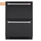 5.7 cu. ft. Built-in Undercounter Dual-Drawer Refrigerator in Matte Black, Fingerprint Resistant