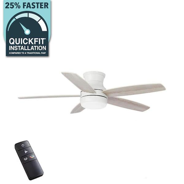 Ashby Park 52 in. White Color Changing Integrated LED Matte White Indoor Ceiling Fan with Light Kit and Remote Control