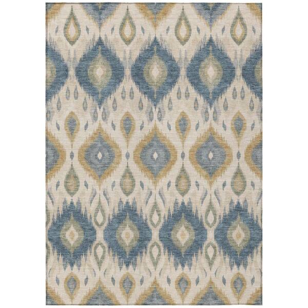 Chantille Machine Washable Indoor/Outdoor Abstract ACN3120 Linen 10 ft. x 14 ft. Area Rug