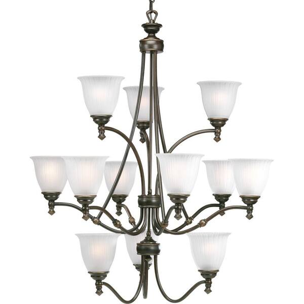 Progress Lighting Renovations 12-Light Forged Bronze Chandelier