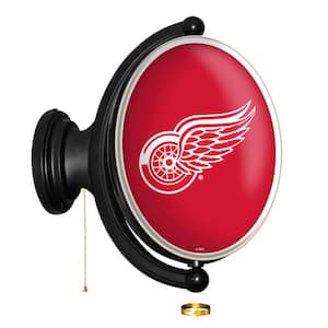 Detroit Red Wings: Original "Pub Style" Oval Lighted Rotating Wall Sign 23"L x 21"W x 5"H