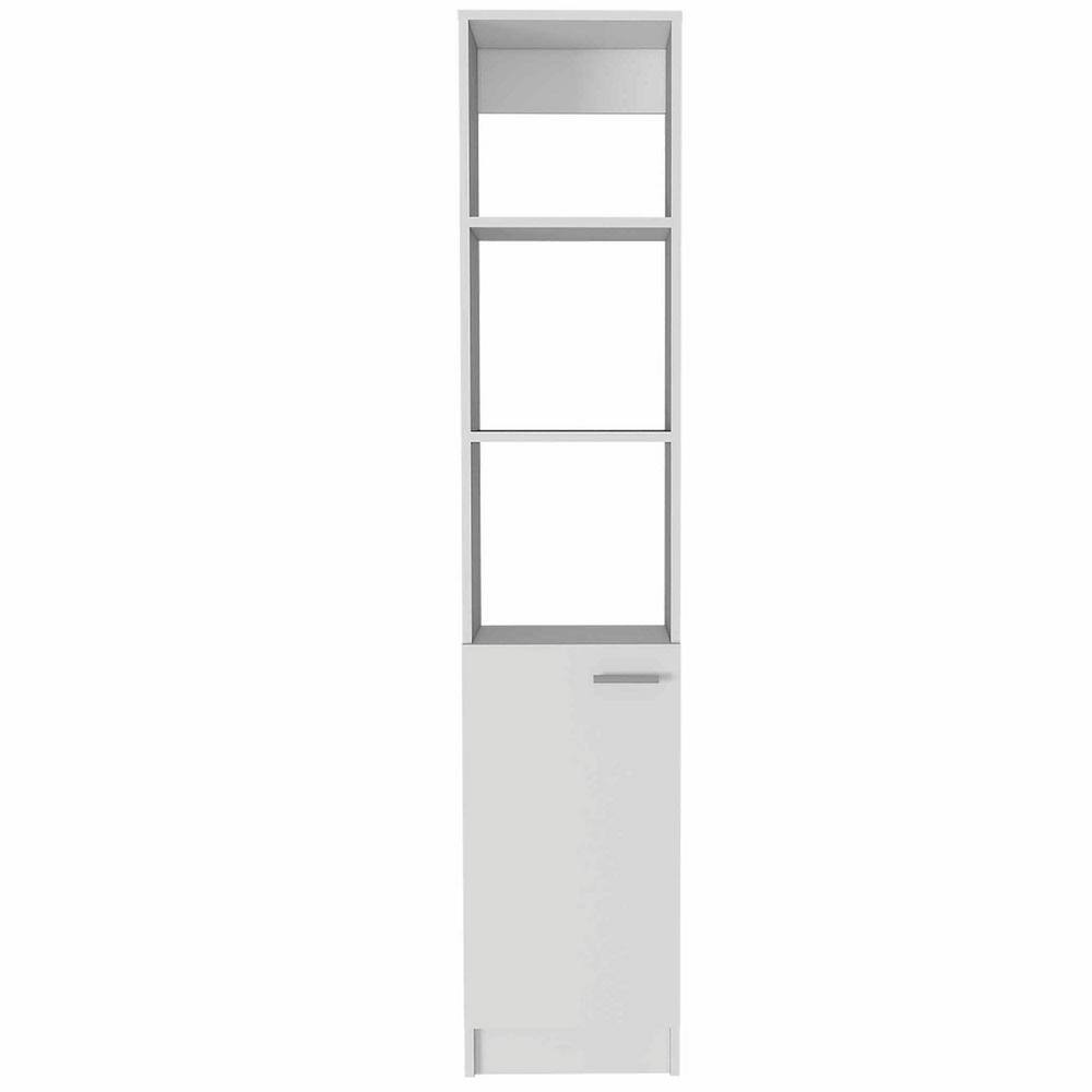 13.03 in. W x 10.4 in. D x 63.8 in. H White Rectangle Linen Cabinet With 3-
