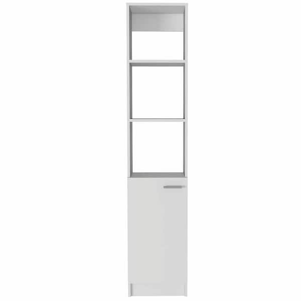 Unbranded 13.03 in. W x 10.4 in. D x 63.8 in. H White Rectangle Linen Cabinet With 3-Shelf and Door