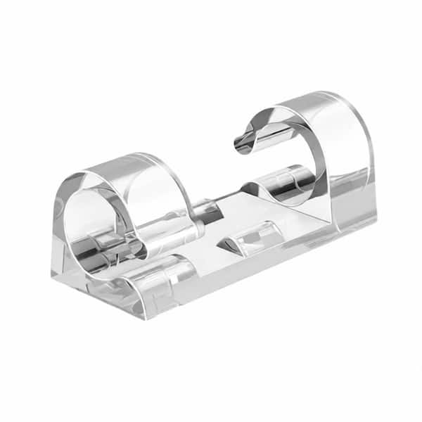 80-Piece Clear Adhesive Cable Clips with 90 Extra Strips, 1/4 in Cord Holders for Wall and Desk Cable