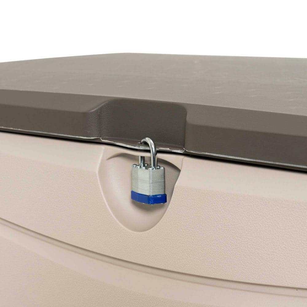 Lifetime 80 Gallon Tan and Brown Lockable Plastic Deck Box