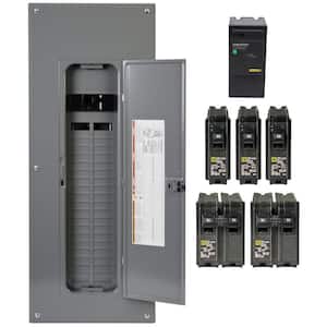 Homeline 200 Amp 40-Space 80-Circuit Indoor Main Breaker Qwik-Grip Plug-On Neutral Load Center with Surge SPD Value Pack