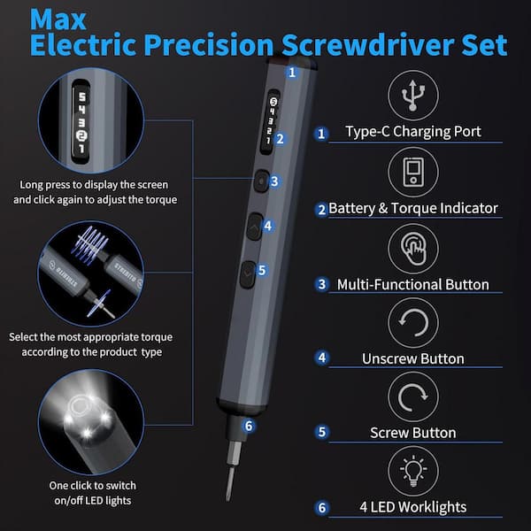 YICHUHAOXI Mini Electric Screwdriver Set 70-in-1 Precision Kit