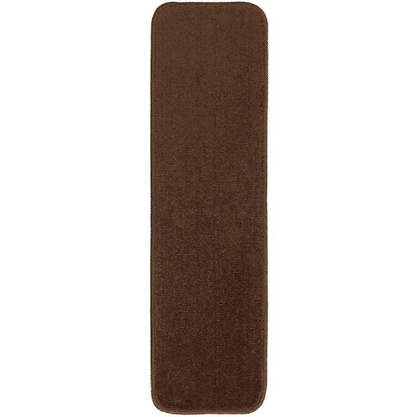 Comfy Collection Brown 8 ½ inch x 30 inch Indoor Carpet Stair Treads Slip Resistant Backing (Set of 15)