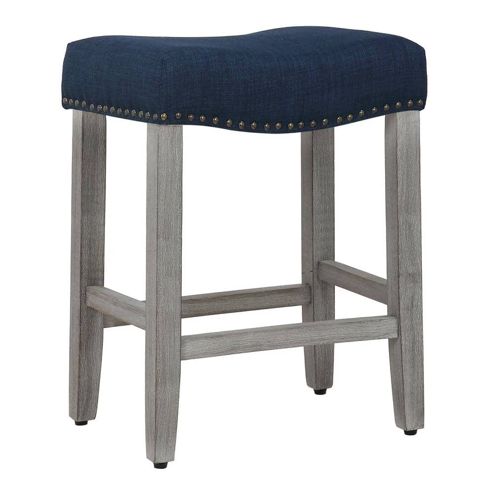 4 Threshold Rumford Saddle Gray popular Linen Barstool 29