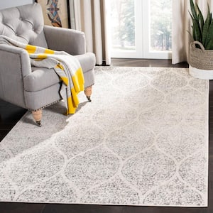 Madison Ivory/Silver Doormat 3 ft. x 5 ft. Medallion Area Rug