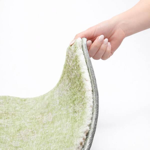Dream Shag Premium Machine Washable Abstract ADS681 Aloe 2 ft. x 7 ft. Runner Rug