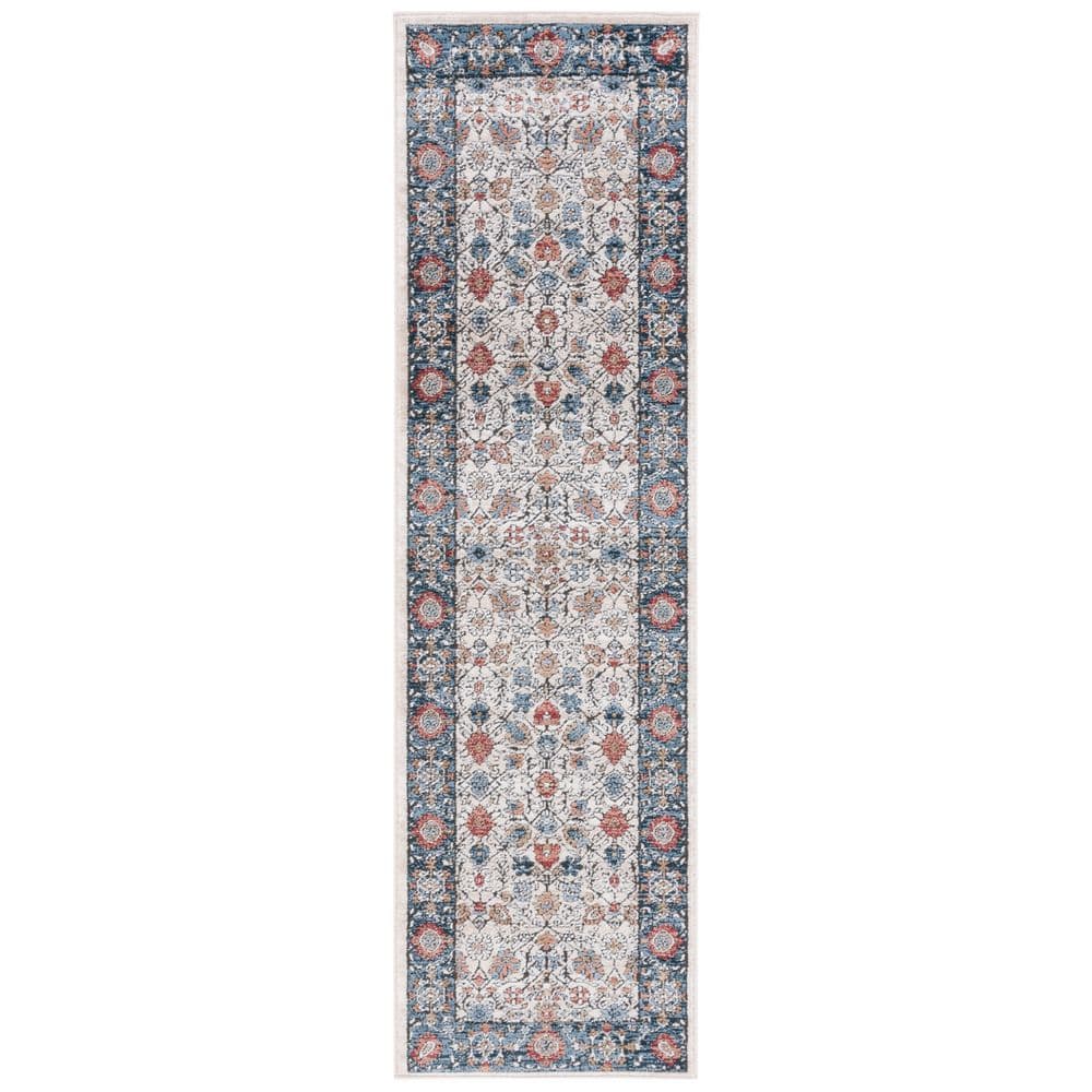 Rosewood 2 ft. x 8 ft. Ivory/Blue Border Floral Runner Rug price history on PriceWatchPro