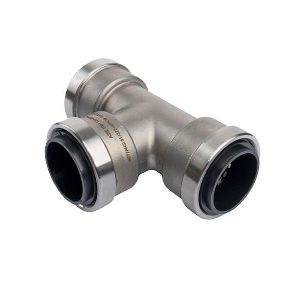 QUICKFITTING 1-1/2 in. Stainless Steel Push-to-Connect Tee Fitting