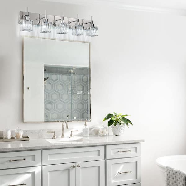 LLHZSY Schonbek 33.1 in. 5-Lights Chrome Dimmable Bathroom