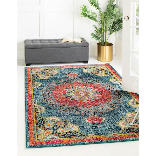 Penrose Alexis Blue 8 ft. x 10 ft. Area Rug