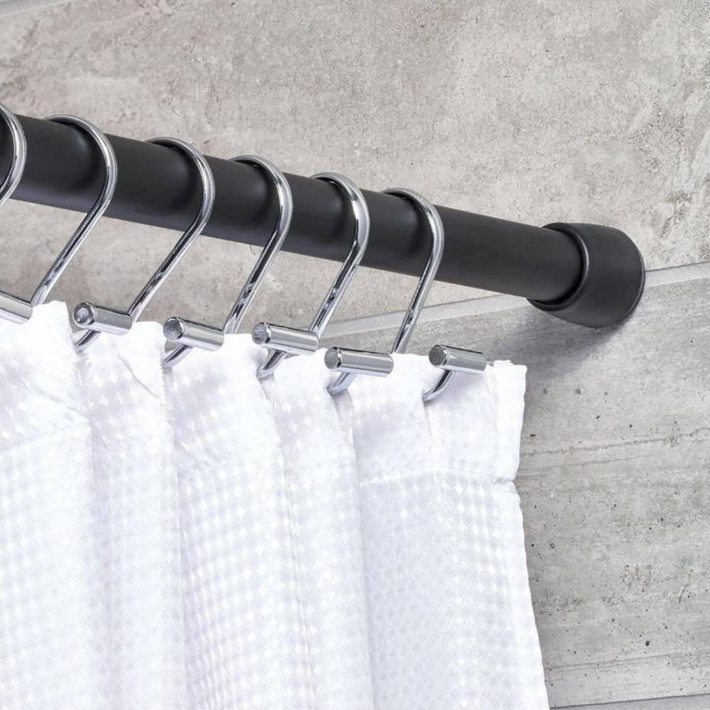 Adjustable Black Stainless Steel Tension Shower Curtain Rod