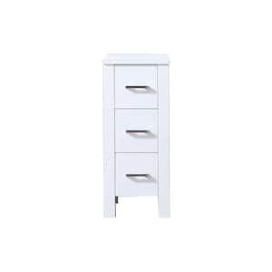 Volez 12 Inch Side Bath Vanity Cabinet Only in White, Phoenix Stone Top