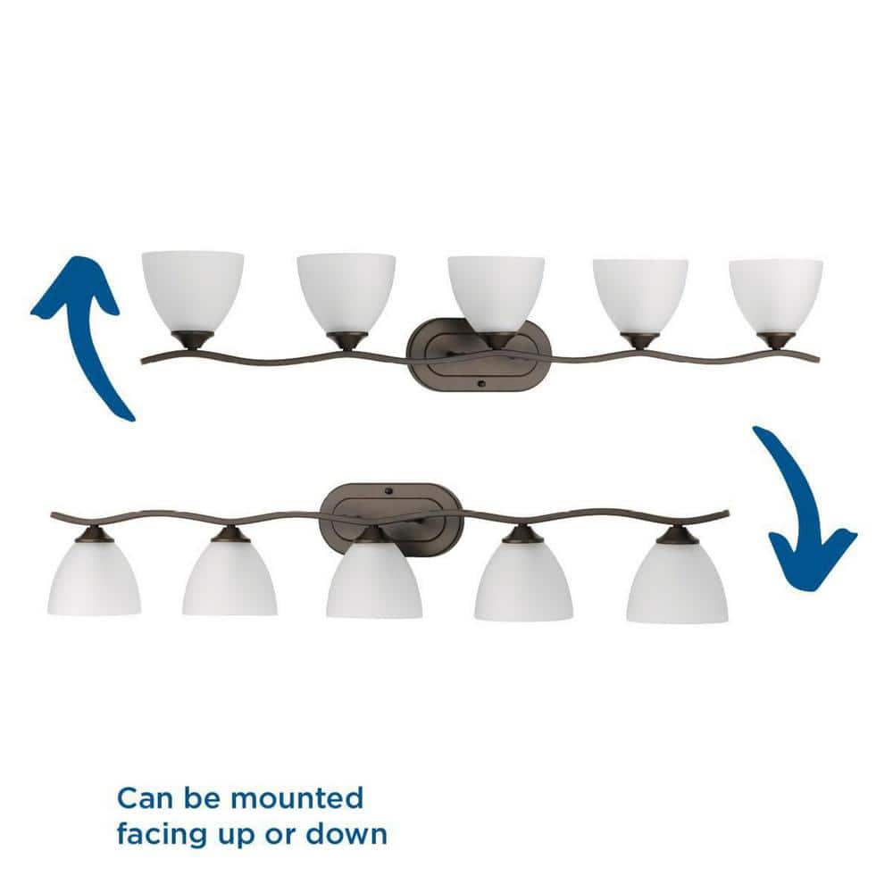 Antique Bronze 5-Light Dimmable Bath Vanity Fixture
