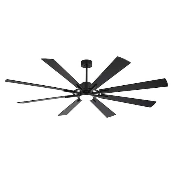 WINGBO 60 in. (5 ft.) Indoor Ceiling Fan with Integrated LED and Remote, Black