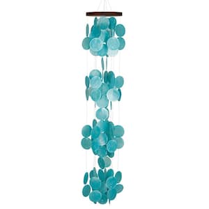 Asli Arts Collection, Capiz Waterfall, 40 in. Azure Wind Chime