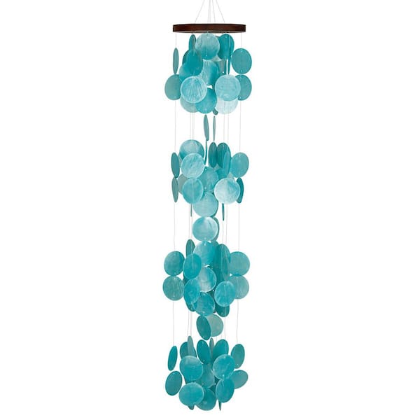 WOODSTOCK CHIMES Asli Arts Collection, Capiz Waterfall, 40 in. Azure Wind Chime