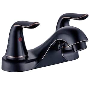 4 in. Centerset 2-Handle Bathroom Faucet with Drain in Oil Rubbed Bronze
