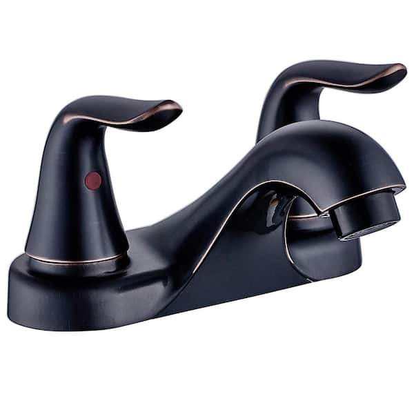 Boyel Living 4 in. Centerset 2-Handle Bathroom Faucet with Drain in Oil Rubbed Bronze