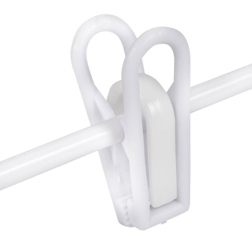 White Plastic Kids Clothes Hangers with Removable Clips, Set of 18