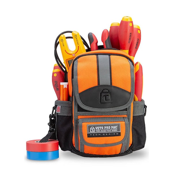VETO PRO PAC 8 in. Small Hi-Viz Orange Nylon Tool Pouch with Pen