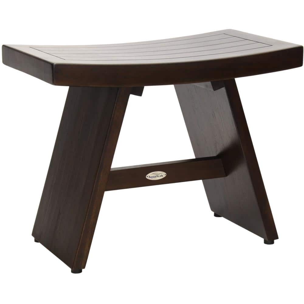 24 in. x 14 in. Asia Mocha-Shield Freestanding Teak Shower Bench