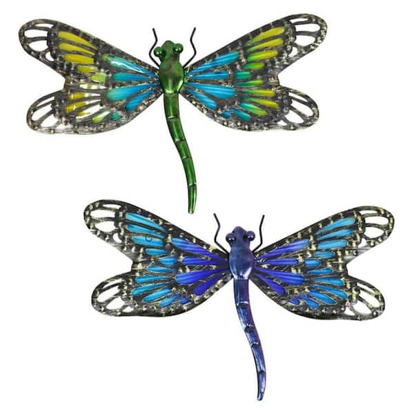 11.8 in. x 7.5 in. Dragonfly Wall Decor Outdoor Wall Sculpture