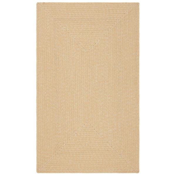 Braided Beige/Tan 2 ft. x 3 ft. Machine Washable Solid Color Gradient Area Rug