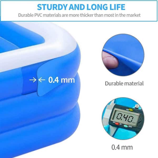 Afoxsos 120 in. W x 72 in. D x 22 in. H Inflatable Swimming Pool, Above ...