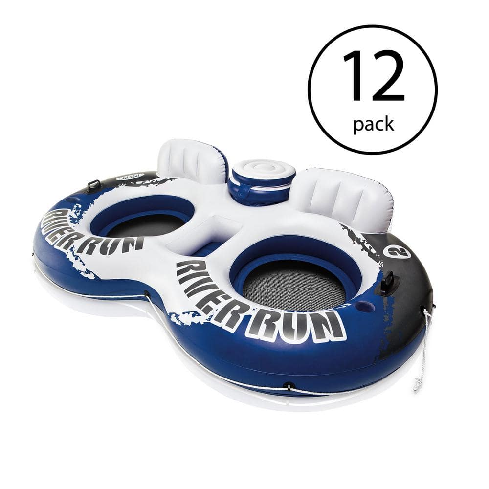 Intex River Run II Inflatable 2Person Pool Tube Float with Cooler (12