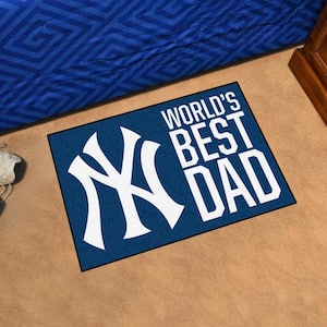 New York Yankees World's Best Dad Navy 1.5 ft. x 2.5 ft. Starter Area Rug