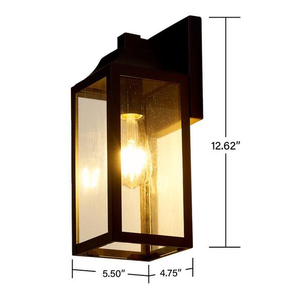 Portfolio 15.25-in H Brushed Bronze Medium Base (E-26) Outdoor Wall Light Portfolio 15.25-in H Brushed Bronze Medium Base (E-26) Outdoor Wall Light