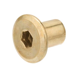 1/4 in.-20x12mm Brass Connecting Cap Nut 2-Pieces