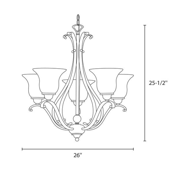VAXCEL Monrovia 5-Light Bronze Chandelier CH35405RBZ/B - The Home