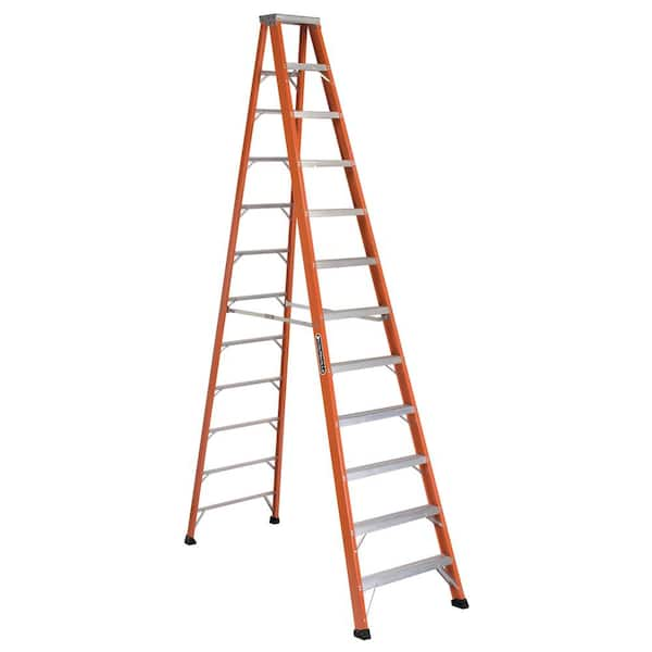 Louisville Ladder 12 ft. Fiberglass Step Ladder with 375 lb. Load ...