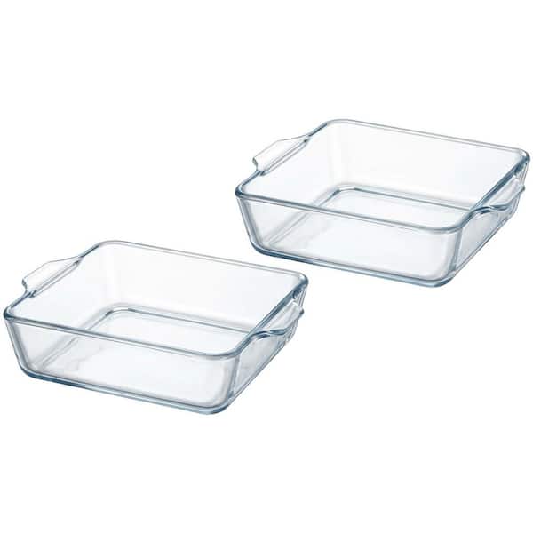 Mini 20 oz. Square Glass Baking Dish Borosilicate Glass Casserole Pan with Handles for Oven Microwave Freezer 2-Pack