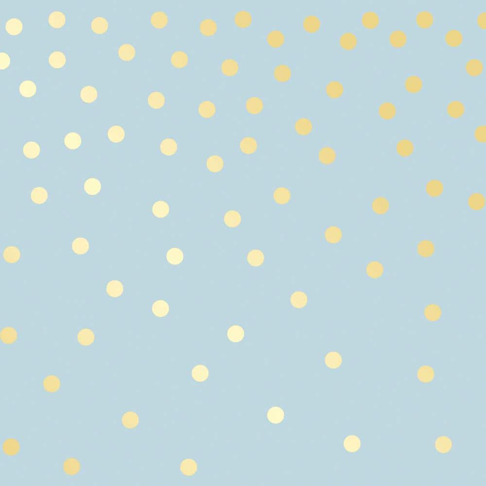 Tempaper Falling Dots Powder Blue & Metallic Gold Wallpaper Border ...