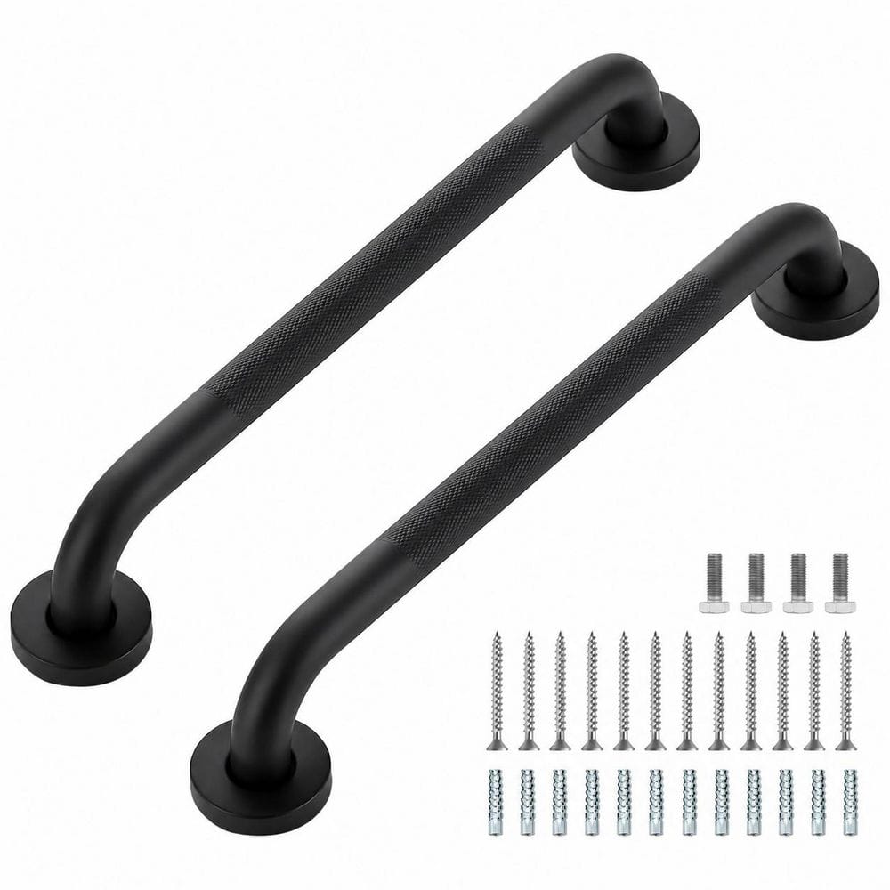 16-Inch Stainless Steel Anti-Slip Shower Grab Bars for Elderly, 2 Pack, 1 in Diameter, Black Bathroom Safety Handles price history on PriceWatchPro
