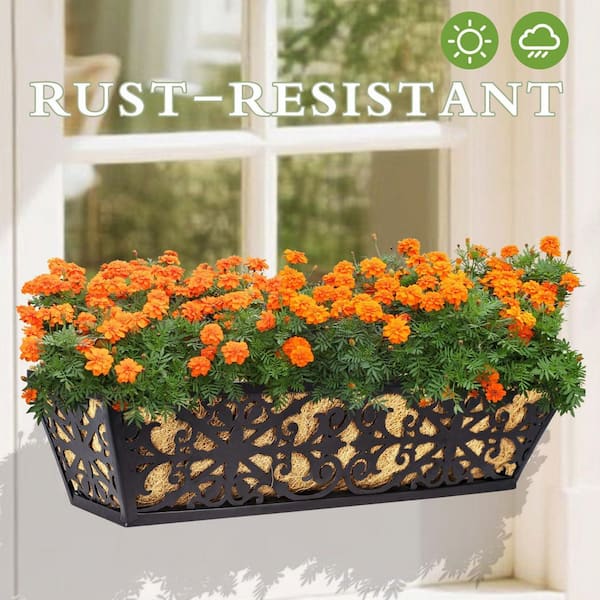 planter pots outdoor Viva Square Self-Watering Rolling Planter, 20" Diameter, Set of 2