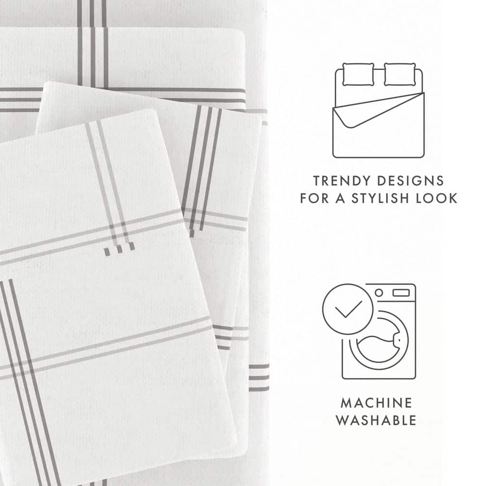 Twin Gray Cotton Flannel Deep Pocket Sheet Set