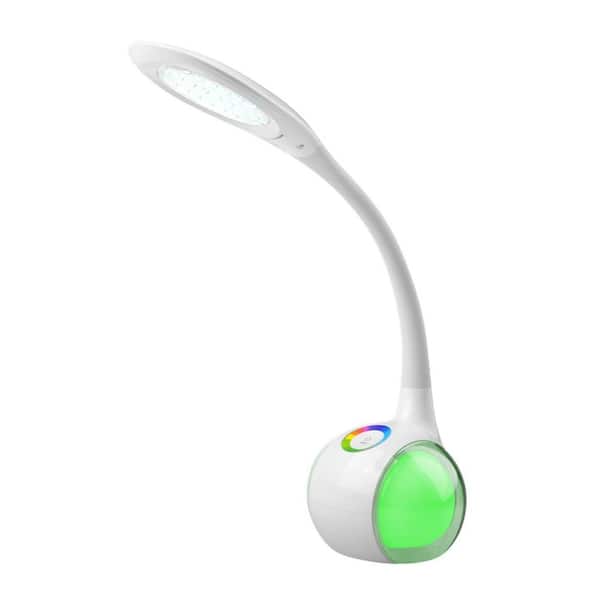 ProHT 9 in. Touch Sensitive Dimmable White LED Desk Lamp with Living Color Light