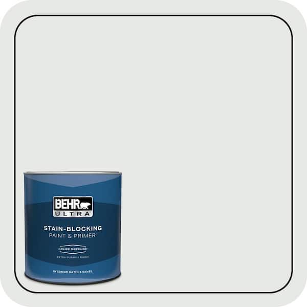 BEHR ULTRA 1 qt. #PPL-55 Coastal Fog Extra Durable Satin Enamel Interior Paint & Primer