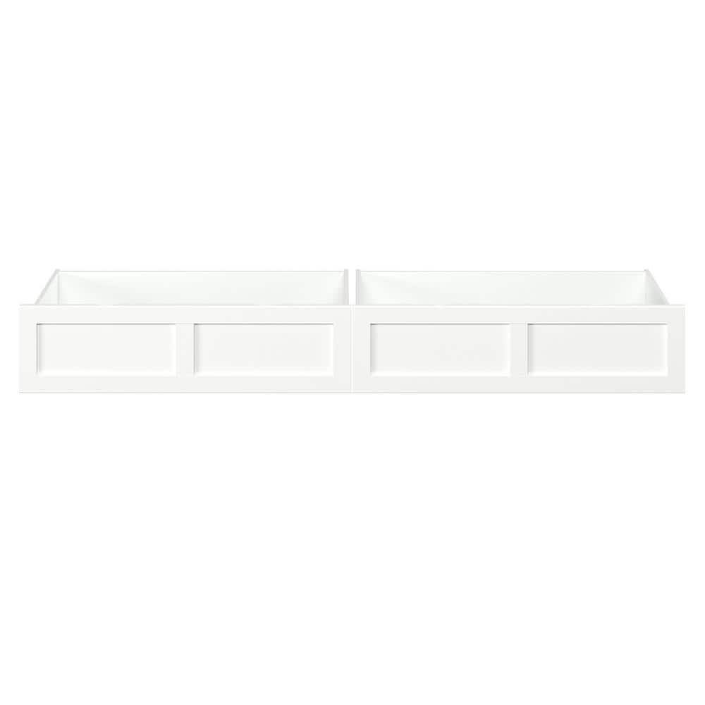 White Queen Size Underbed Storage Drawers with Rollers