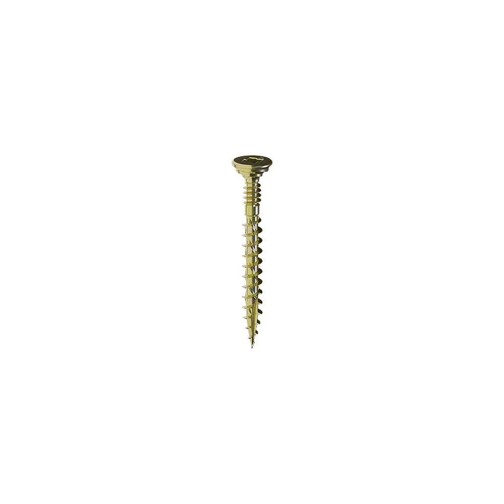 8 in. x 1-1/2 in. 5 lbs. Lox 2 Flat Scavenger Head Yellow Zinc Coarse Threa